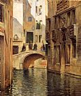 Canal Canvas Paintings - Venetian Canal